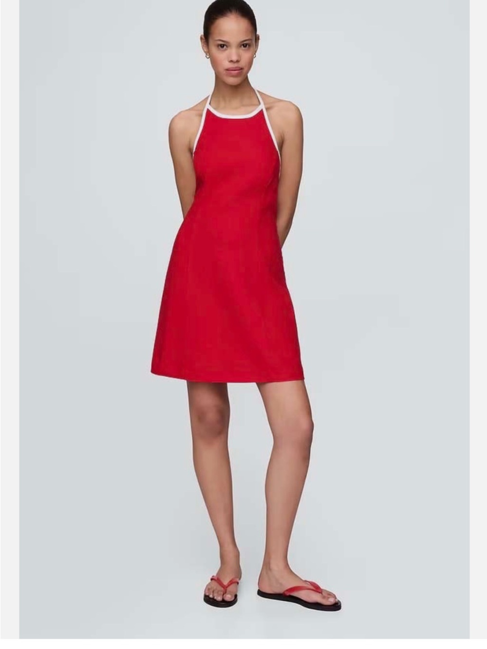 GAP Red Halter Mini Dress with White Trim